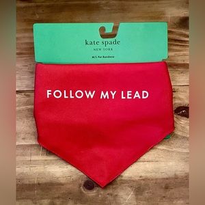 NWT • Kate Spade New York • Follow My Lead • Red+Pink • Colorblock • Dog Bandana
